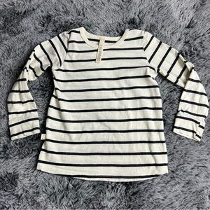 Childhoods Clothing Breton Stripe White & Black Long Sleeve Basic Tee 3T